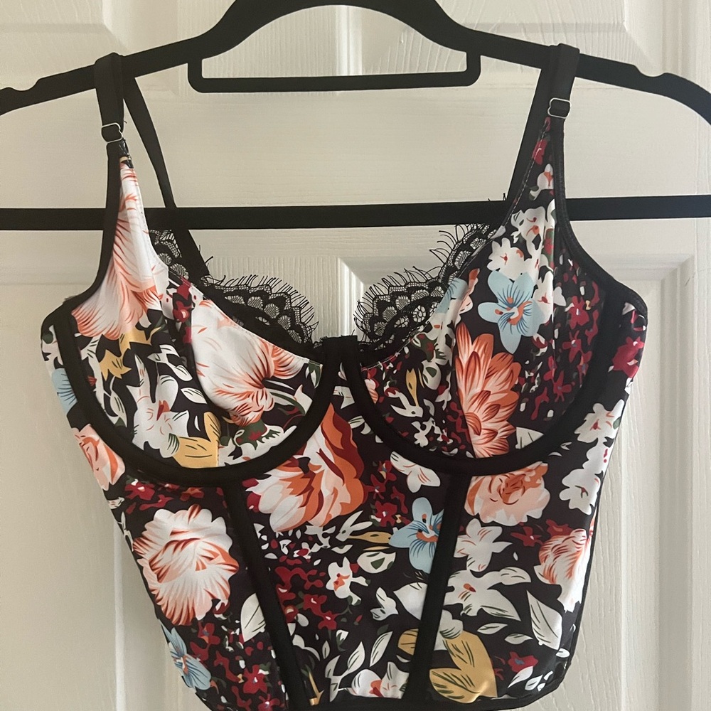Multicolor Floral Bustier